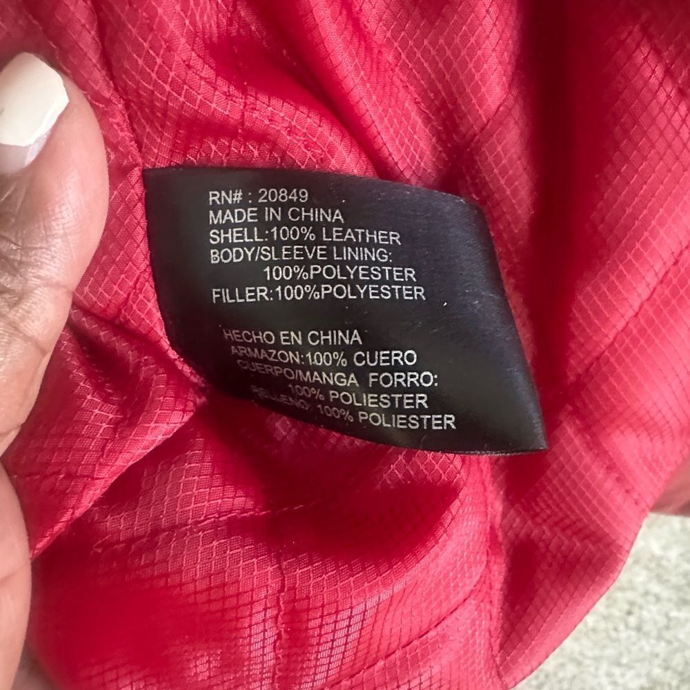 Excelled Collection Red Leather Jacket L - Picture 8 of 8
